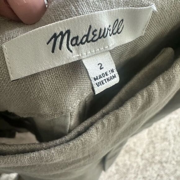 Madewell The Harlow Wide-Leg Linen Pant 2 (tan) - Picture 6 of 7